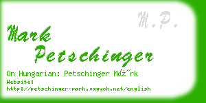 mark petschinger business card